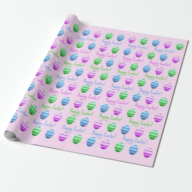Happy Easter Eggs Wrapping Paper (Unrolled)