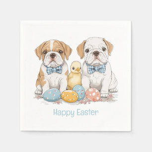 Happy Easter English Bulldogs Napkins
