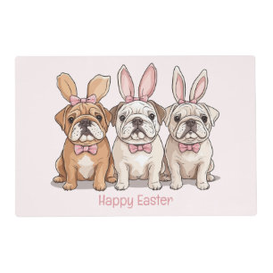 Happy Easter English Bulldogs Placemat