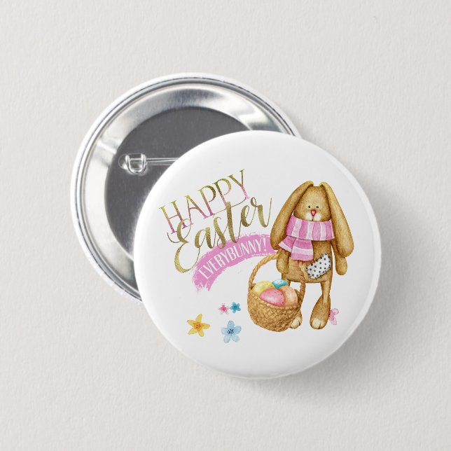 Happy Easter Everybunny ID640 Button (Front & Back)
