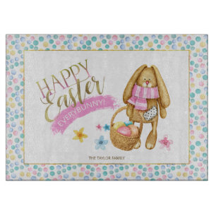 Happy Easter Everybunny ID640 Cutting Board