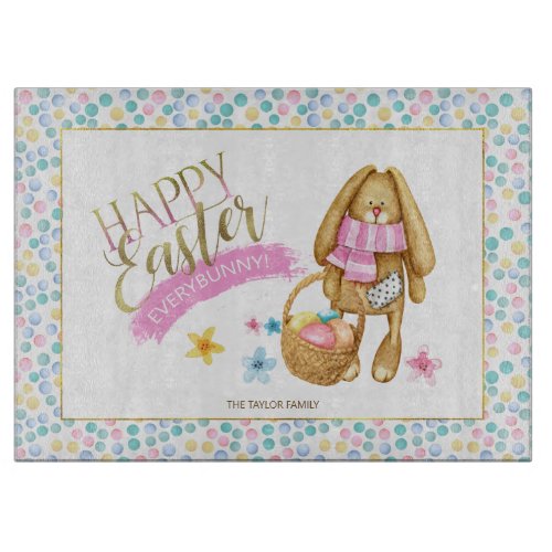 Happy Easter Everybunny ID640 Cutting Board