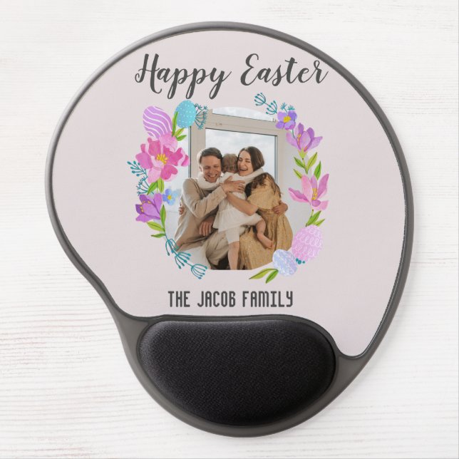  Happy Easter family,easter bunny family one photo Gel Mouse Pad (Front)