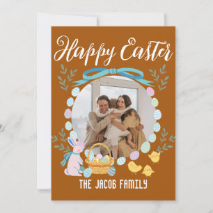 Happy Easter family,easter bunny family one photo Holiday Card