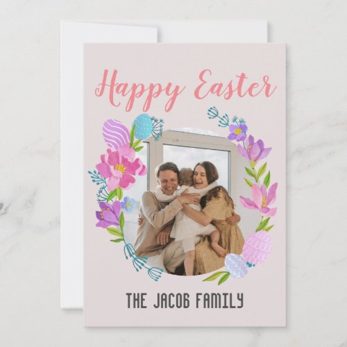  Happy Easter familyeaster bunny family one photo Holiday Card