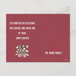Happy Easter family, easter bunny, personalize Holiday Postcard