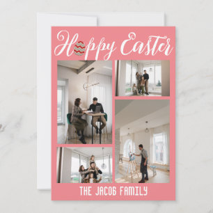 Happy Easter family, easter four photo collage Holiday Card