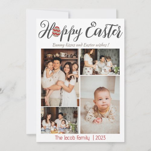 Happy Easter family easter four photo collage  Holiday Card