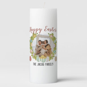 Happy Easter family, happy family one photo Pillar Candle