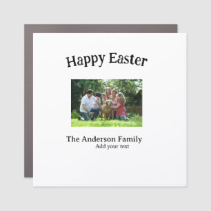 Happy Easter family photo name text reunion simple Car Magnet