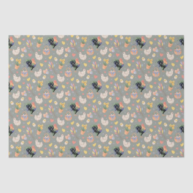 Happy Easter Family (Spanish Gray) – Tissue Paper (Front)