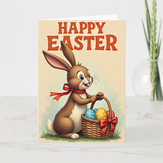 Happy Easter Faux Gold Foil Card (Front)