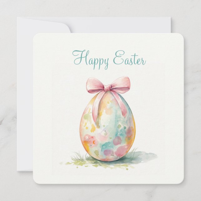 Happy Easter Flat Holiday Card (Front)