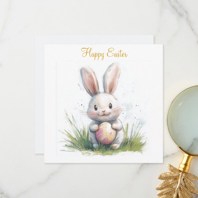 Happy Easter flat thank you card (Front/Back In Situ)