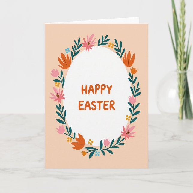 Happy Easter Floral Art Card (Front)