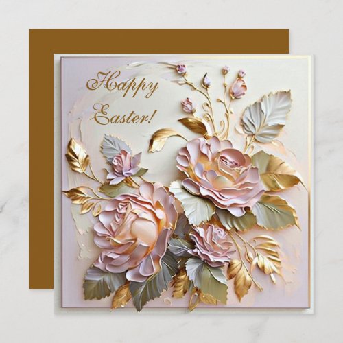 Happy Easter floral Blooms Holiday Card