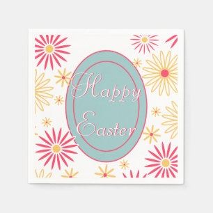 Happy Easter Floral Brunch Party Napkins