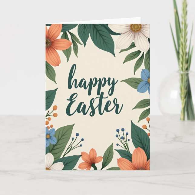 Happy Easter Floral Card (Front)