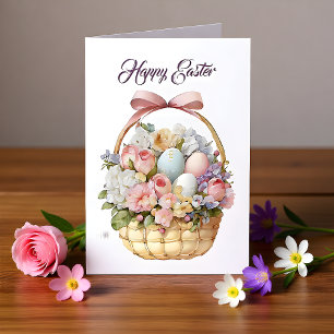 Happy Easter Floral Greeting Card