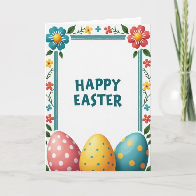 Happy Easter Floral Season Card (Front)