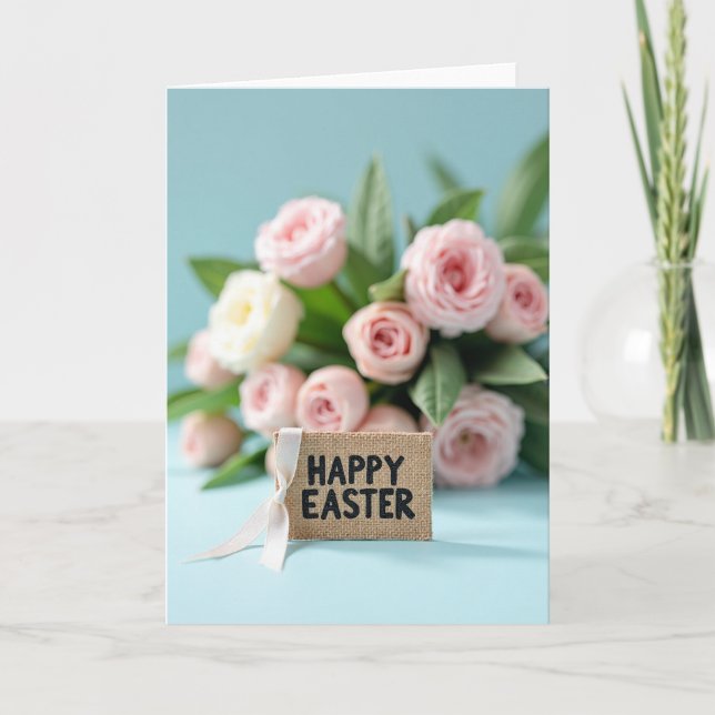 Happy Easter Floral Still Life Card (Front)