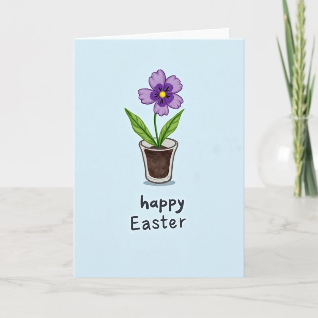 Happy Easter Flower Pot Card (Front)