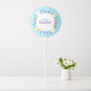Happy Easter Flowers and Eggs Balloon