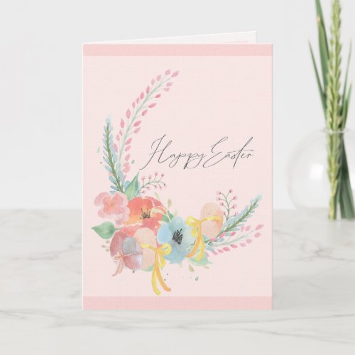 Happy Easter Flowers and Eggs Card