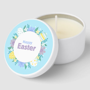Happy Easter Flowers and Eggs  Mini Candle Favors