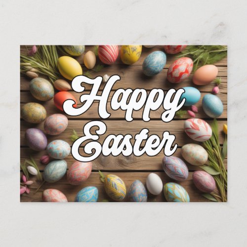 Happy Easter Flowers  Eggs Collage Postcard