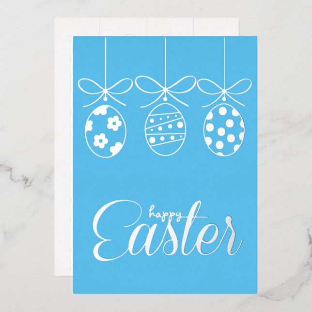 Happy Easter Foil Luxury Decoration Stylish Foil Invitation (Front/Back)