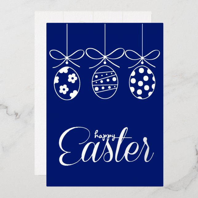 Happy Easter Foil Luxury Decoration Stylish Invitation (Front/Back)