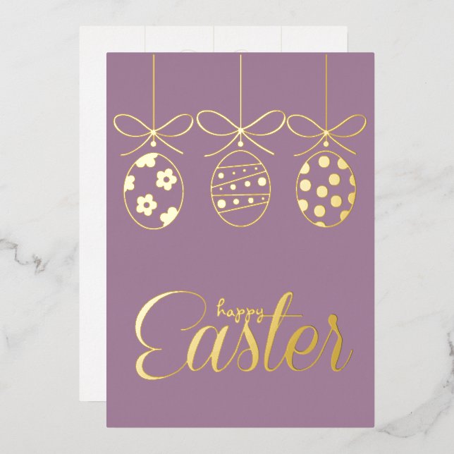 Happy Easter Foil Luxury Decoration Stylish Invitation (Front/Back)