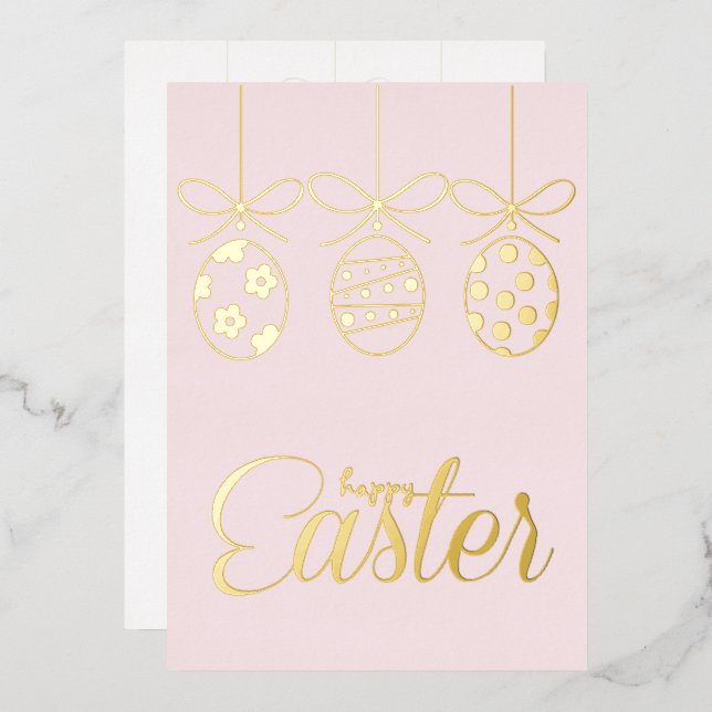 Happy Easter Foil Luxury Decoration Stylish Invitation (Front/Back)