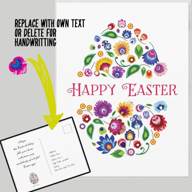 Happy Easter (folklore)  customizable Card white (Creator Uploaded)