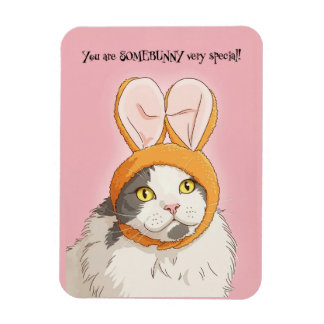 Happy Easter For Anyone Cute Cat in Bunny Ears Magnet