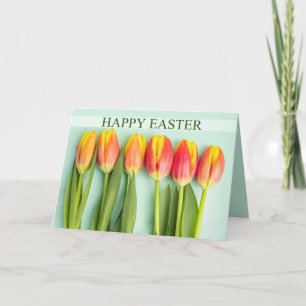 Happy Easter For Anyone Six Lovely Tulips Photo Holiday Card