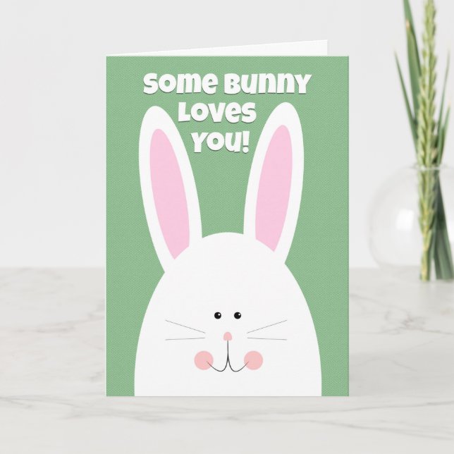 Happy Easter For Anyone Some Bunny Loves You Holiday Card (Front)