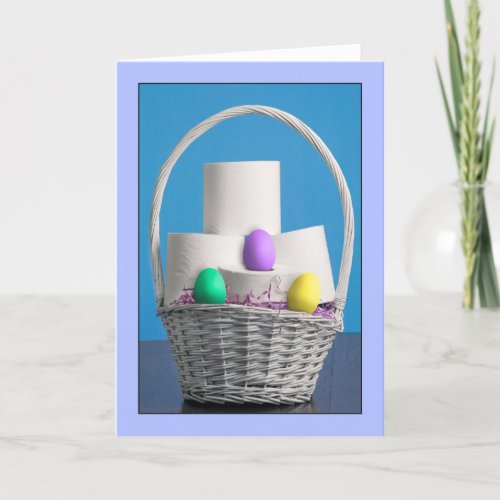 Happy Easter For Anyone Toilet Paper and Eggs Holiday Card