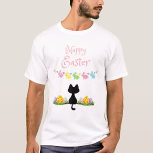 Happy Easter For Cat Lovers - Cute Cat And Bunnies T-Shirt