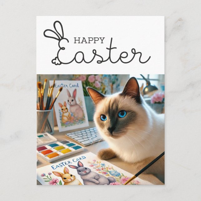 Happy Easter for Cat Lovers Postcard (Front)