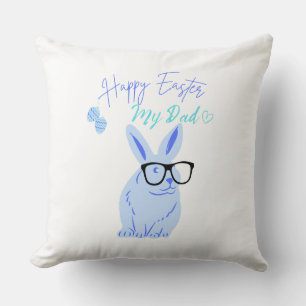 Happy Easter for Dad and Vintage Bunny Throw Pillow