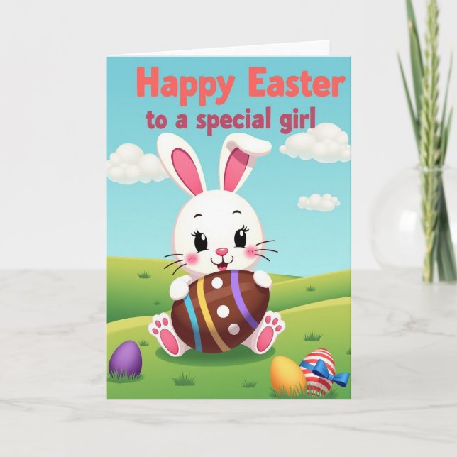 Happy Easter For Girl Card (Front)