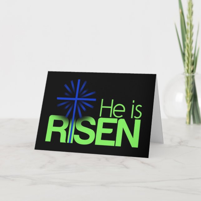 ****HAPPY EASTER*** FOR "HE IS RISEN" HOLIDAY CARD (Front)
