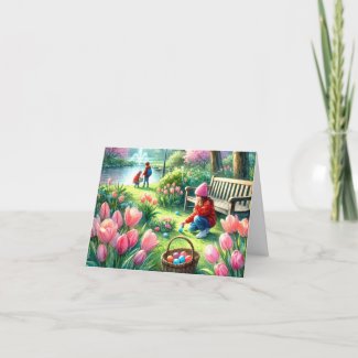 Happy Easter for Kids Folded Greeting Card