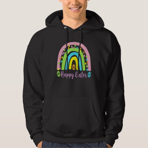 Happy Easter For Kids Girls Rainbow Style Easter D Hoodie