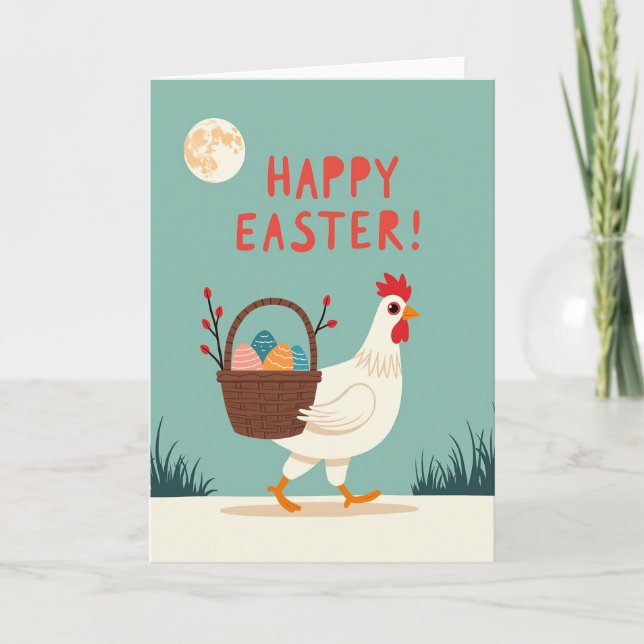 Happy Easter Fowl Basket Card (Front)