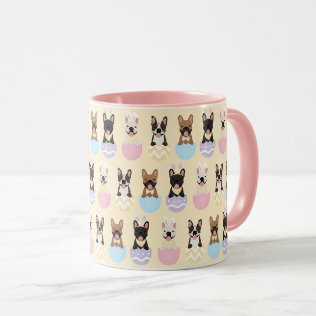 Happy Easter French Bulldog Pattern Mug (Front Right)