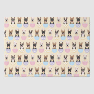 Happy Easter French Bulldog Pattern Tissue Paper