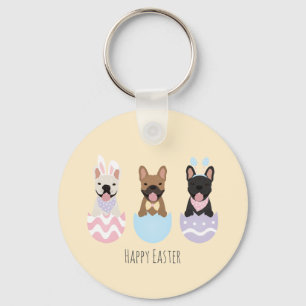 Happy Easter French Bulldogs Keychain
